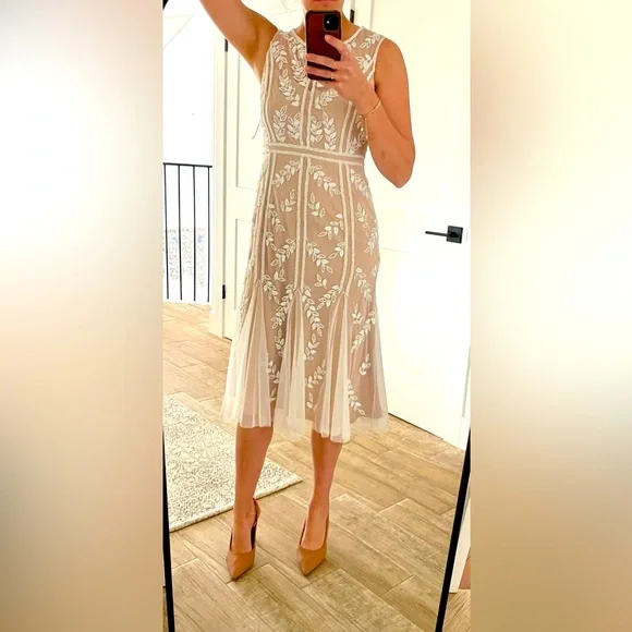 Adrianna Papell | Dresses | Andrianna Papell Womans Beaded Midi Dress Size  4 | Poshmark